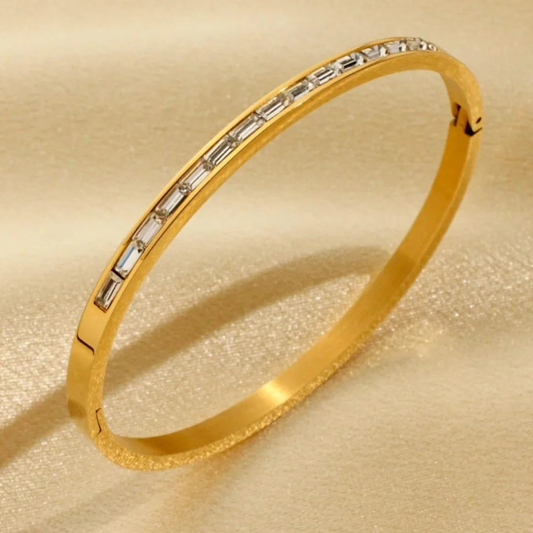 Rhinestone Studded Bangle Bracelet