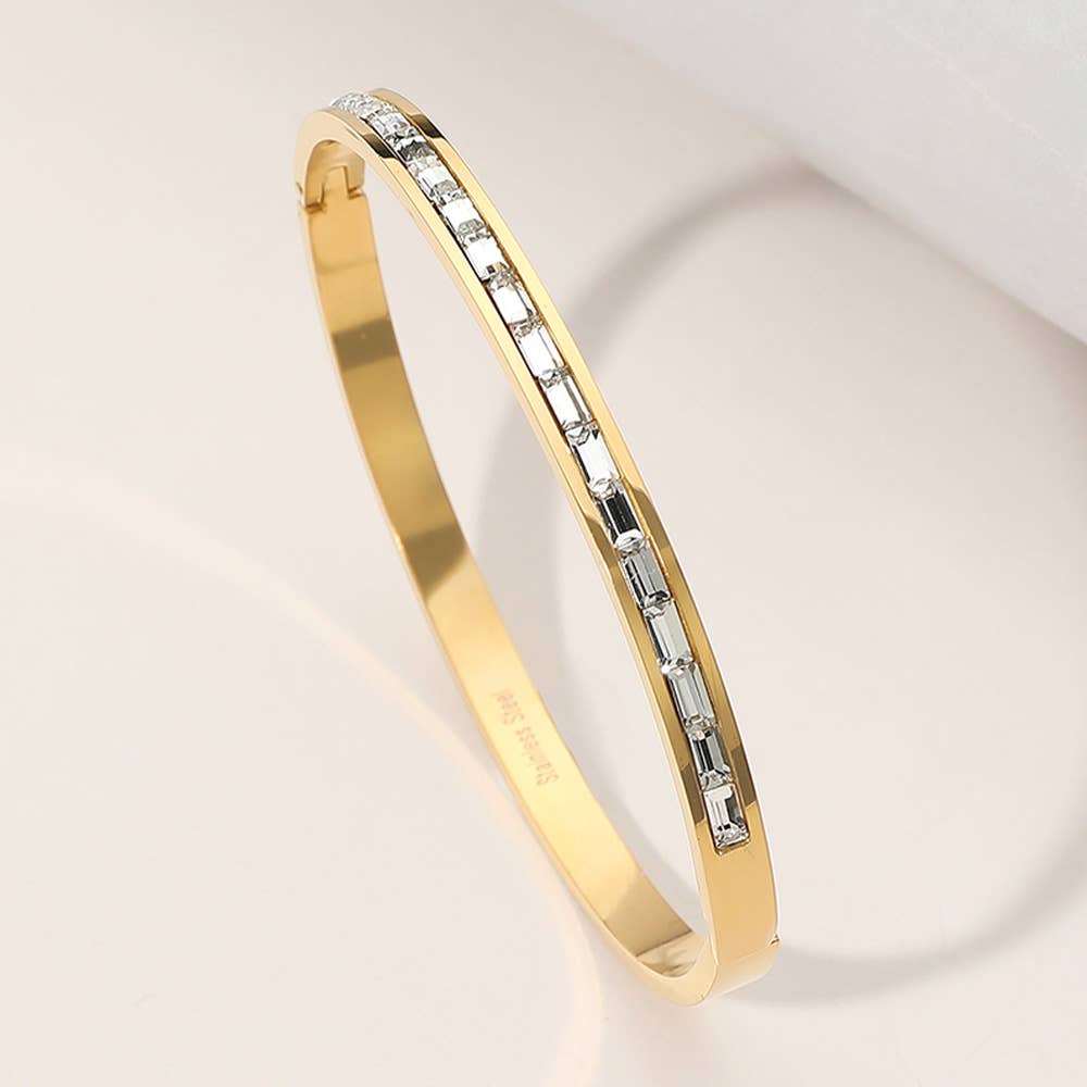 Rhinestone Studded Bangle Bracelet