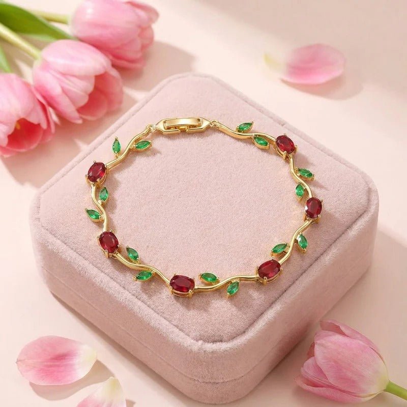 Crystal Floral Tulip Bracelet